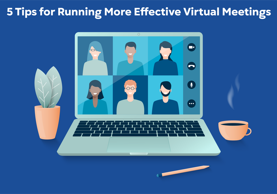 Laptop hosting virtual meetin